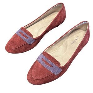 G.H. Bass & Co Nina Maroon Suede Flats Women’s US 9 M